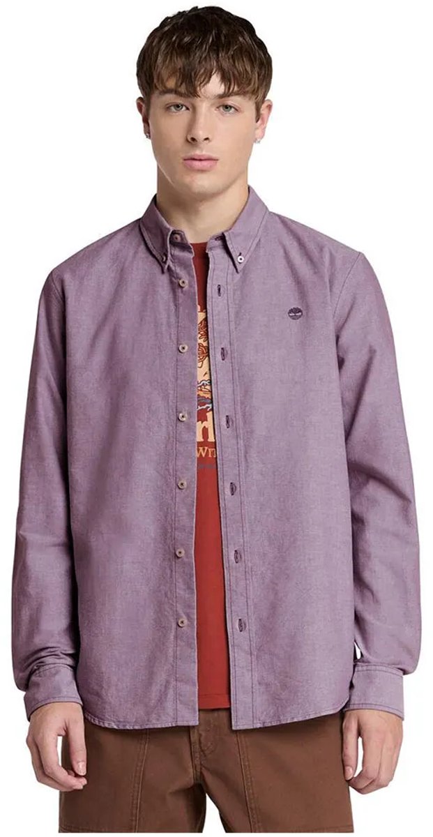 Timberland Oxford Overhemd Met Lange Mouwen XL Man Vintage Violet