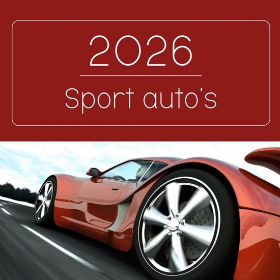 Maandkalender 2026 - Omslagkalender / verjaardagen kalender - 29 x 29 cm - Sport auto's
