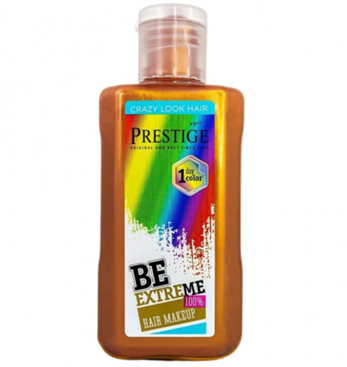 Prestige Uitwasbare Haarverf Metallic Amber Lichtbruin – Uitwasbare Haarkleuring voor 1 Dag – voor Feestjes & Events – 100ml