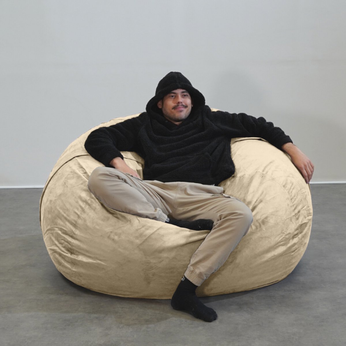 Bananair - Zitzak XXL afneembare hoes - microsuède - Beige - 140 cm