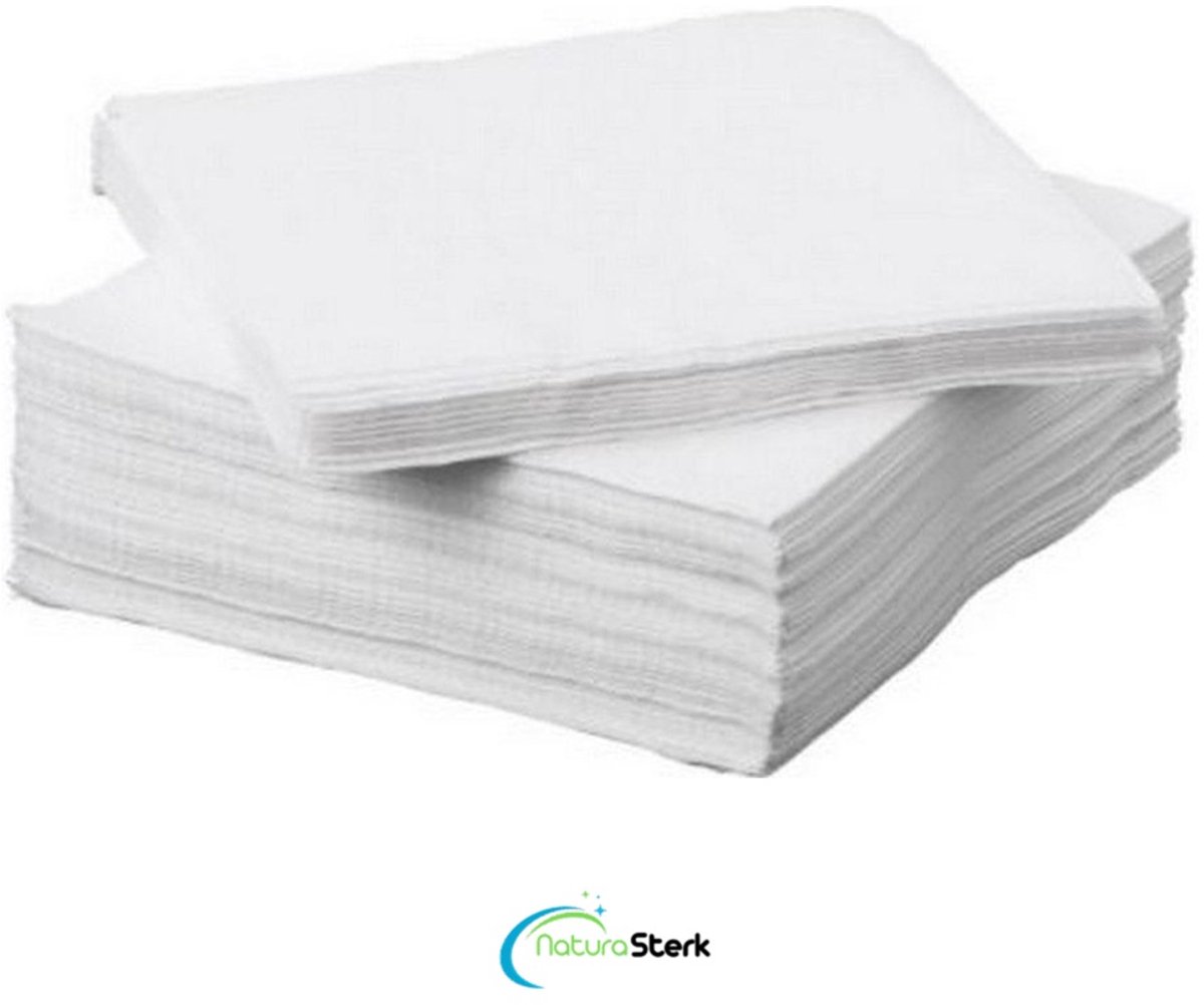 NaturaSterk Papieren Handdoekjes - Servetten 33x33 cm - 1/4 Vouw Wit - 10x500 Stuks