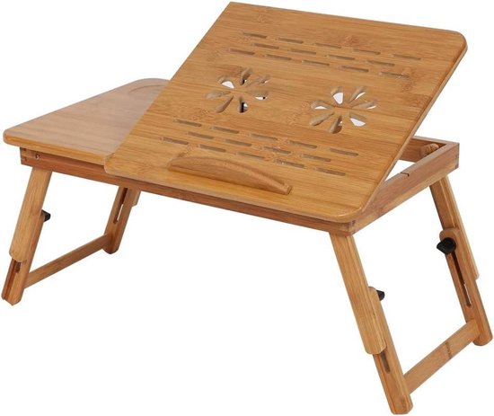 Generic Lap Desk met Polskussen, Lichtgewicht Draagbaar Bamboe