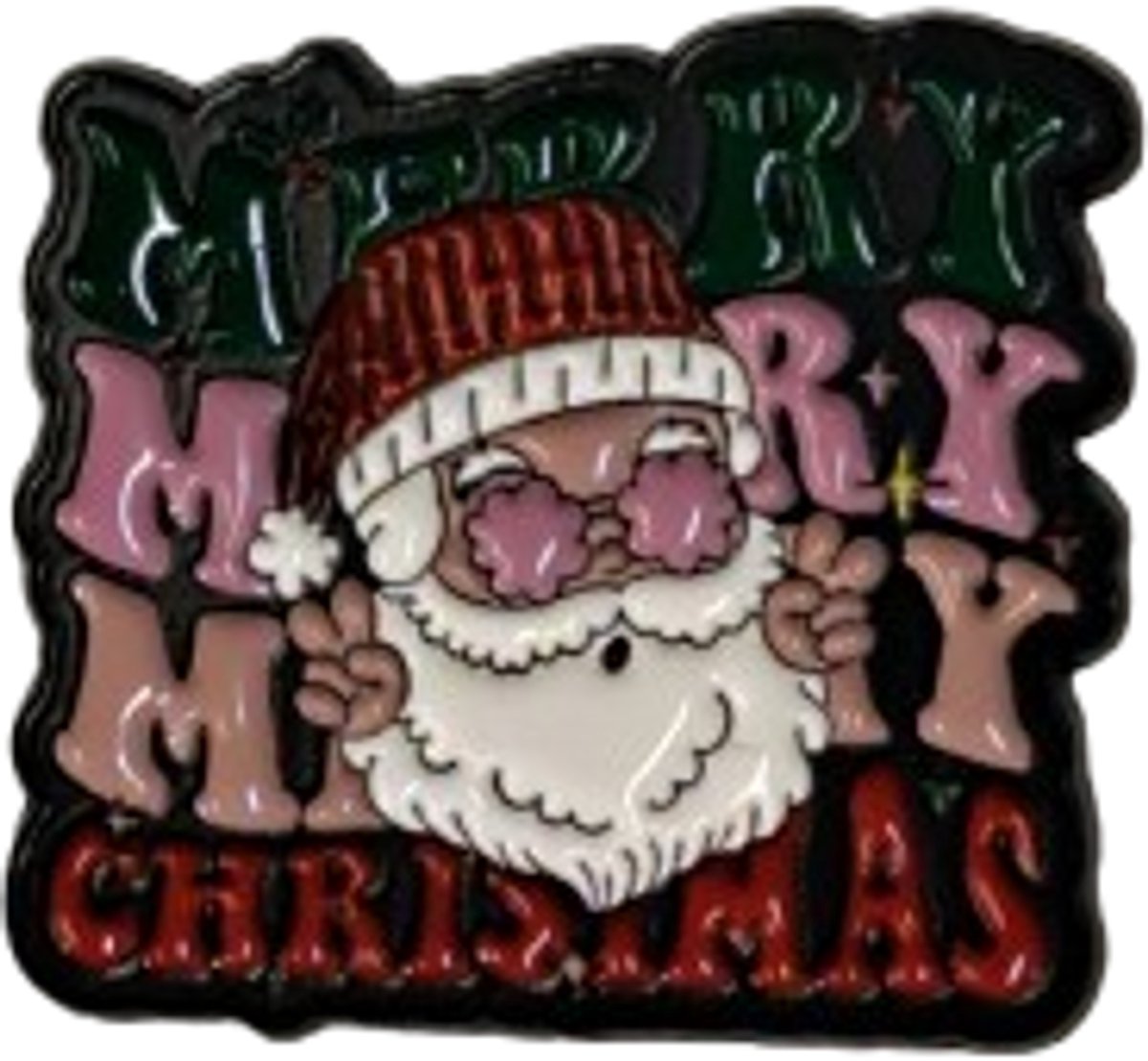 Pin Broche - Merry Christmas kerstman - Kledingspeld - kerstmis - Speldje voor rugzak of kleding - Kleine cadeautjes - enamel pin - Grappige badge - 1 stuk