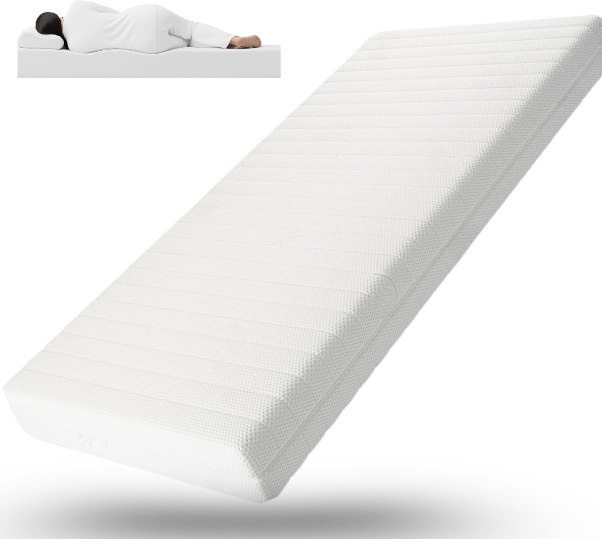 Maan matras ® - Matras 90x200 - 14cm dik - Hr koudschuim - Afneembare tijk wasbaar - 90 x 200 cm Koudschuim