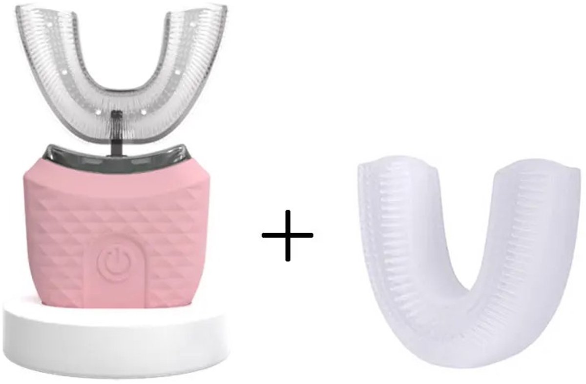 Elektrische U-vormige Tandenborstel voor Volwassenen – 360° Automatische Reiniging – Intelligente USB-Oplaadbare Tandenborstel – Kleur Roze
