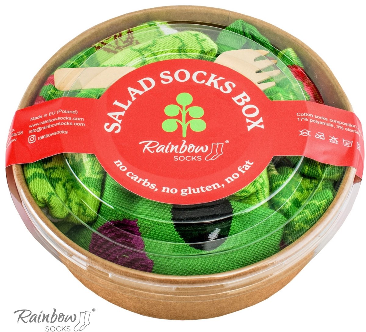 Rainbow Socks - Groente Saladesokken - Cadeauverpakking - Groen - 2 Paar