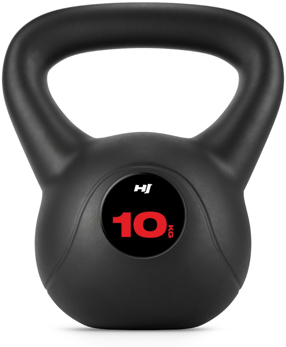 Hop-Sport Kettlebell HS-PB010KB vinylgewicht voor fitnessoefeningen en krachttraining in de homegym, gewicht 10 kg, gewicht voor cardiokrachttraining, fitness, bodybuildingtraining, gewichtheffen