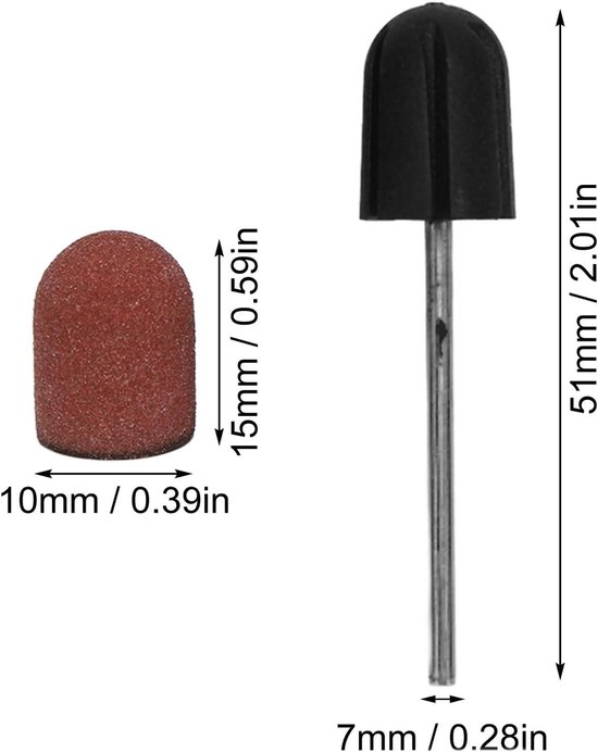 Allecta - Professionele schuurbanden voor nagelboor, 50 stuks met korrelvijl en nagelriem - acryl gelnagels manicure pedicure.