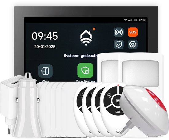 SanJie Draadloze Deursensor Alarm - 240m Bereik, 55 Melodieën, 1 Ontvanger 2 Zenders