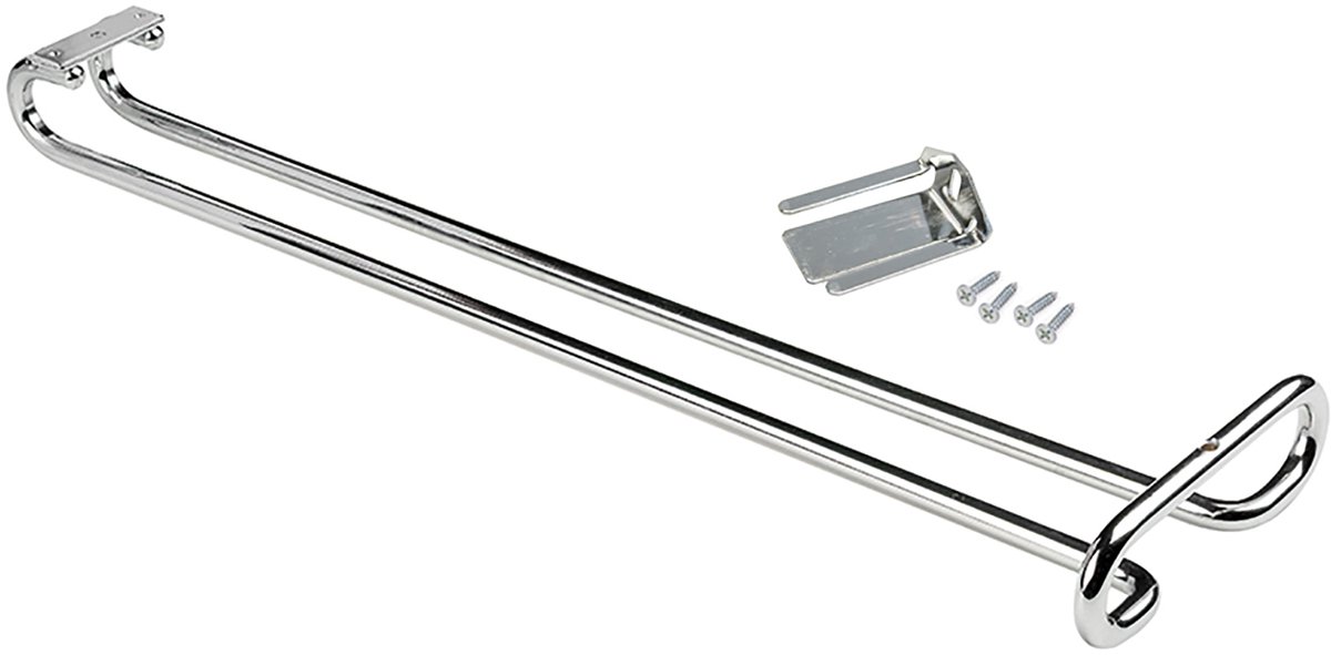 Emuca 1-Line Meubel Bekerhouder, lengte 410mm, Staal, Verchroomd