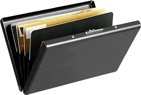 Roestvrij staal Pasjeshouder - Creditcardhouder - Rvs Metal Case Box - Portemonnee - RFID bescherming - Zwart