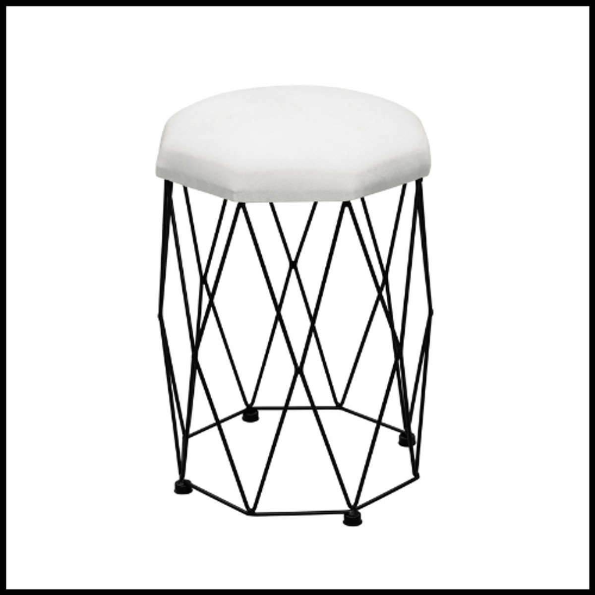 Make-up Kruk - Kaptafel Poef - Fluwelen Zitvlak - Modern Design - Compact en Stevig