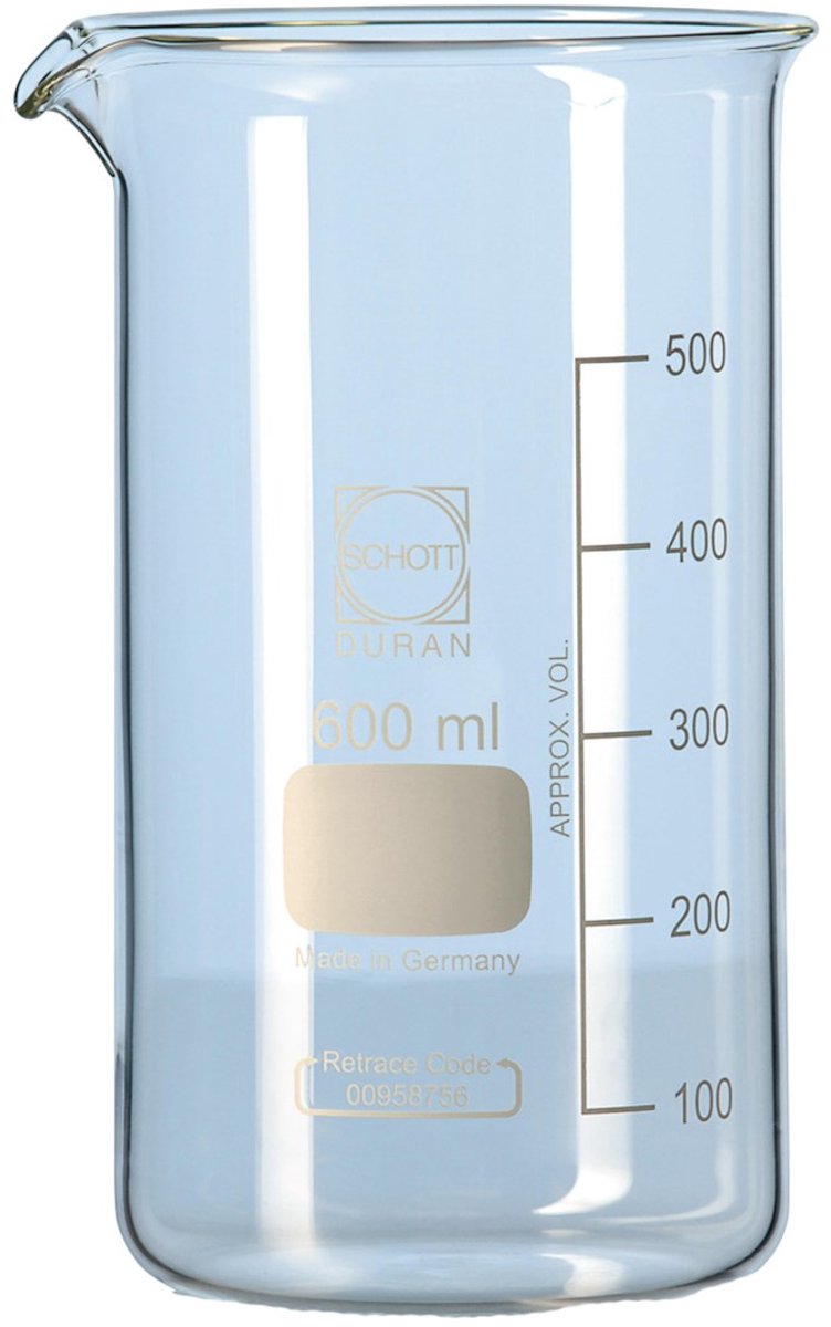 Duran - Bekerglas 800 ml - Hoog Model - Borosilicaatglas per 2 stuks