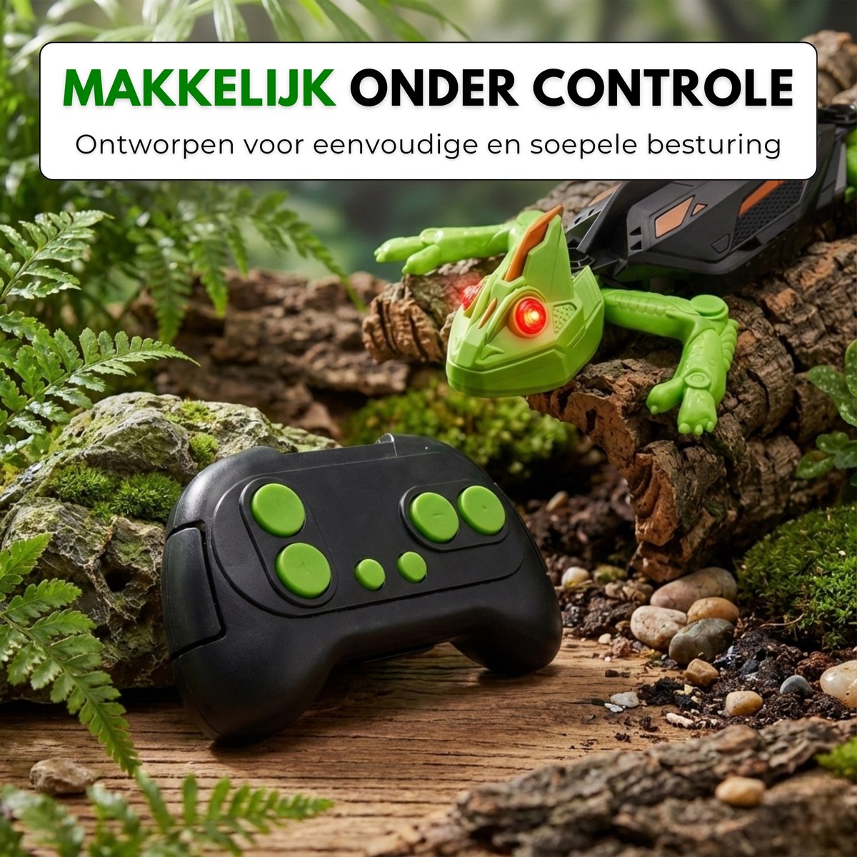 Boncy® Bestuurbare RC Auto - Robot Speelgoed Binnen - Muurklimmende Gekko - Bestuurbaar Dino Car - Afstandbestuurbaar Dinosaurus Speelgoed voor Jongens & Meisjes - Kinderspeelgoed 3 4 5 6 8 10 + Jaar - Kinder Peuter Spellen Cadeau Kind — afbeelding 5