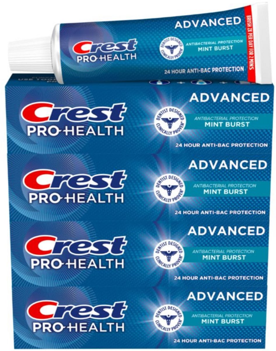 Crest Pro-Health Advanced Antibacterial Protection - Voordeelverpakking 4 Stuks - Ondersteunt tandvleesverzorging & glazuurversterking