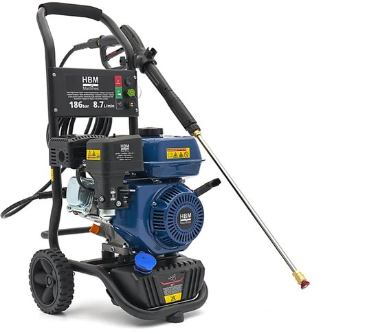 HBM Benzine Hogedrukreiniger 186 bar 8,7L/min 196cc