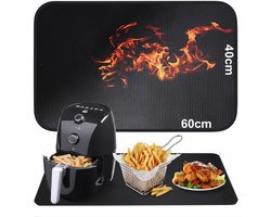 Hittebestendige Vuurvaste Siliconen Mat – Bakmat - Antislip Glasvezelmat 40x60 cm – Beschermmat voor Friteuse, Airfryer, Oven & Koffiezetapparaat - Koffiemat