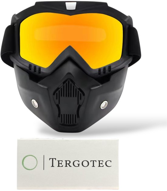 Afneembare Ski- & Motorbril met Gezichtsmasker – Anti-condens Outdoor Bril – Anti stof - Geschikt voor Brildragers