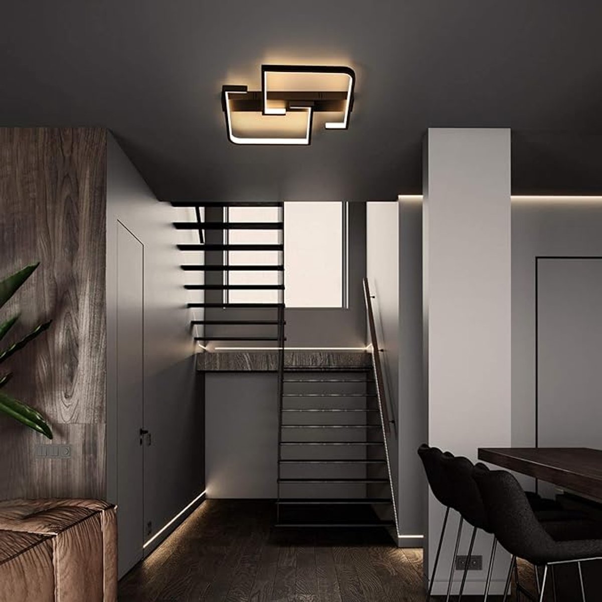 GBLY LED plafondlamp van hout, dimbaar