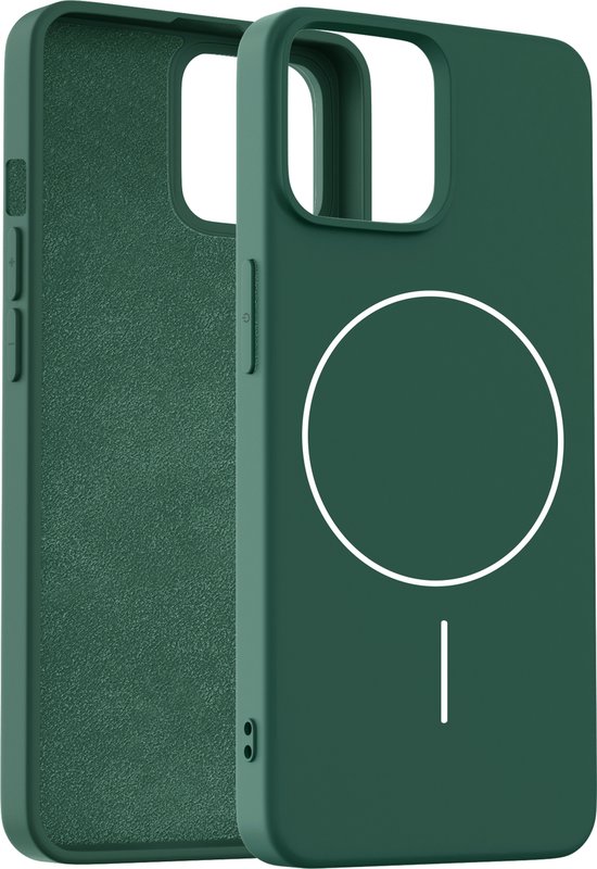 Coverzs Siliconen hoesje met magneet geschikt voor iPhone 13 (groen)