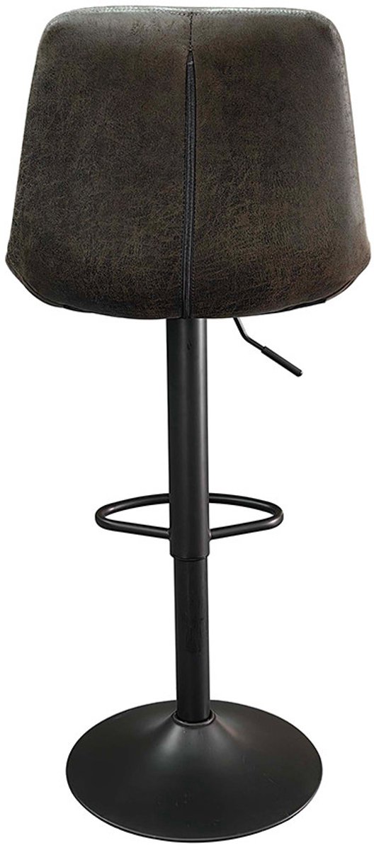 Barstoel/Barkruk 'Madrid' in PU Donkerbruin kleur - H 89-110 x B 49 x D 54cm - Counterstoel - Set van 2