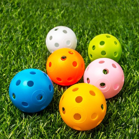 IMPERATORIS® Golf Oefenballen - Airflow Ballen - Geperforeerde Plastic Ballen - Voor Training in Tuin en Binnen - Lichtgewicht - Set van 12 - veelkleurig van IMPERATORIS — afbeelding 3