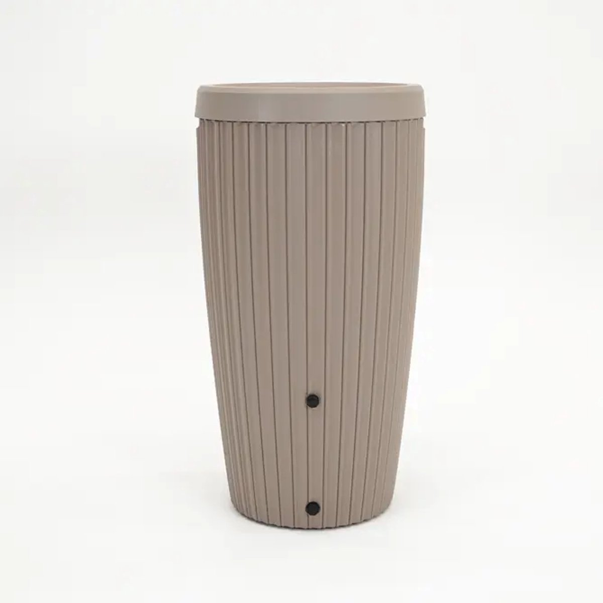 Vita - Regenton Mika met vulautomaat - Taupe - Inclusief vulautomaat met boor bitje - Met bloempot - Met Gardena koppeling kraantje - Lichtgewicht - Breukbestendig - Vorstbestendig - UV-bestendig - 240 Liter inhoud - Makkelijke installatie