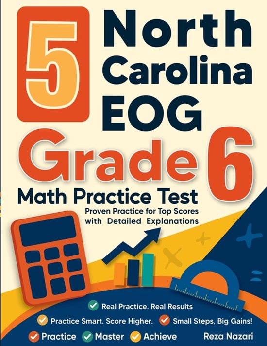 5 North Carolina EOG Grade 6 Math Practice Tests - cover