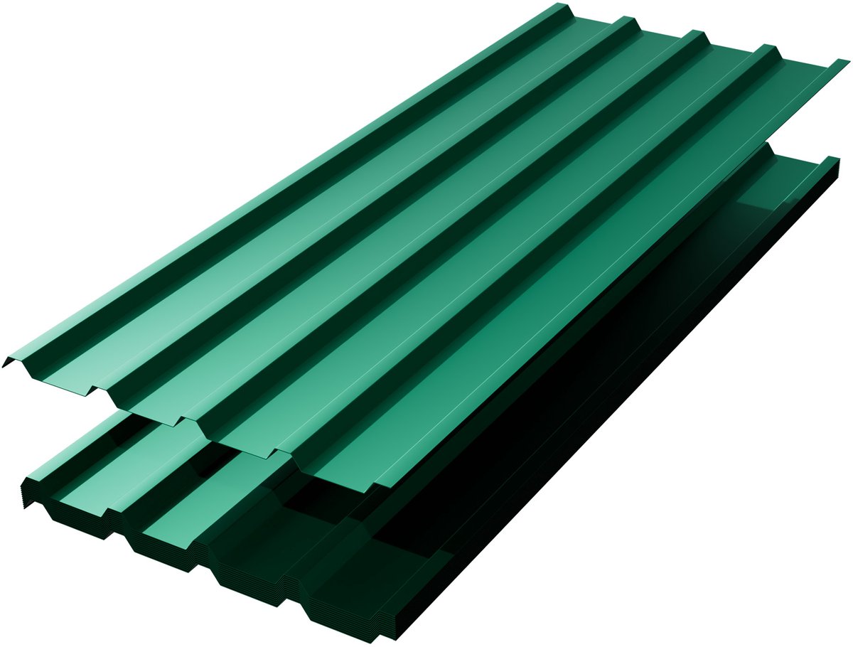 Aufun 12-delige Gegalvaniseerde Trapezium Golfplaten (115x45cm, 6,2m²) - 0,25mm Dik met 120 Schroeven & Handschoenen - Voor Tuinhuis & Garage Dak (Groen)