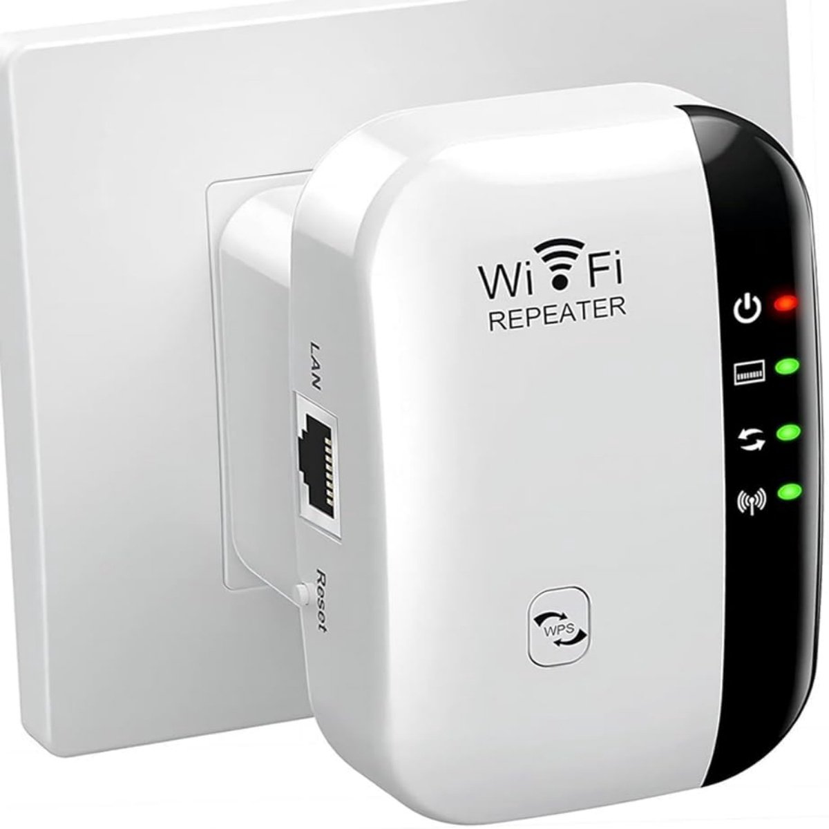 WiFi Repeater 300 Mbps – 2,4 GHz Bereikversterker Met Ethernetpoort | Draadloze WiFi Extender/Booster | WPS-beveiliging | Voor Thuis & Kantoor