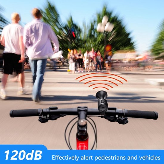Elektrische fietsclaxon - IPX4 waterdicht - Rijwaarschuwingsclaxon - Veiligheidsclaxon voor voertuigen - 5 cm × 4 cm × 3 cm - Geschikt voor elektrische fietsen en scooters voor volwassenen en kinderen - Zwart — afbeelding 5