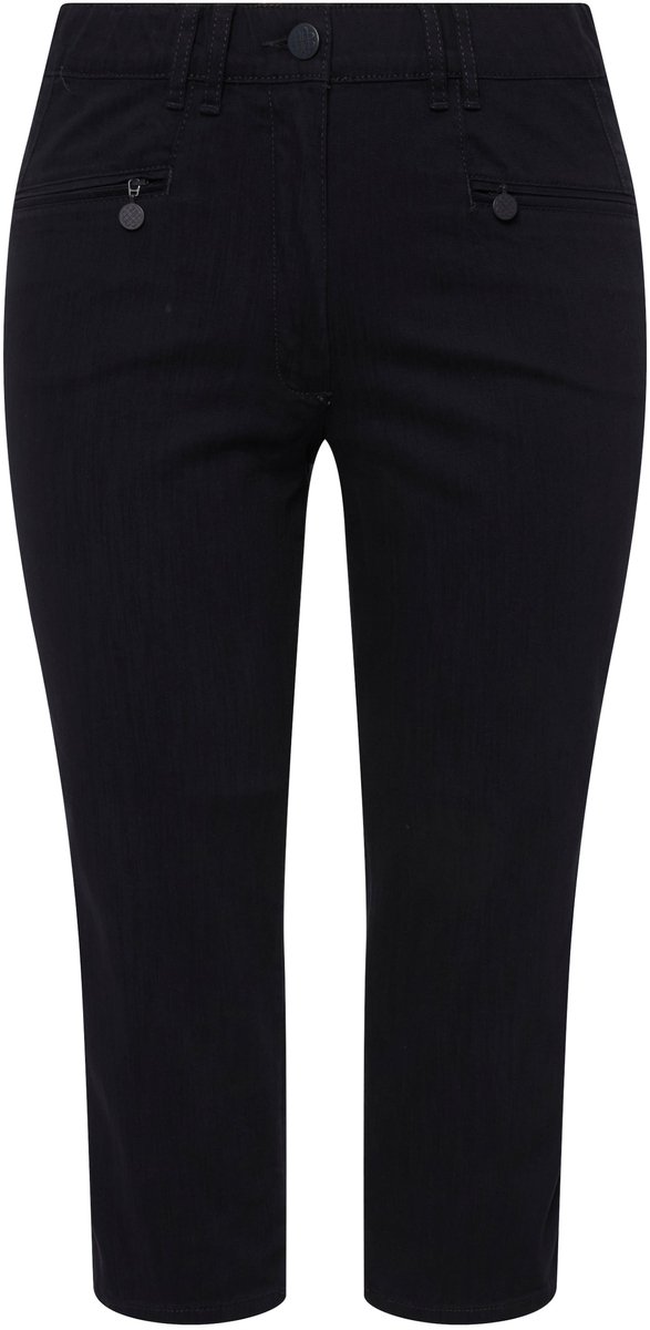 Ulla Popken - Dames - 7/8-Broek Mony kuitlang ritszakken stretch - Marine - Maat 58