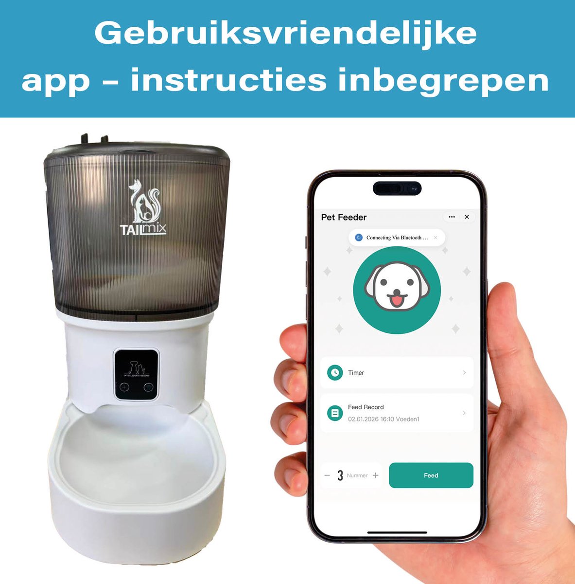 Tail Mix 4L Automatische Voerbak - WiFi + App thumbnail 4