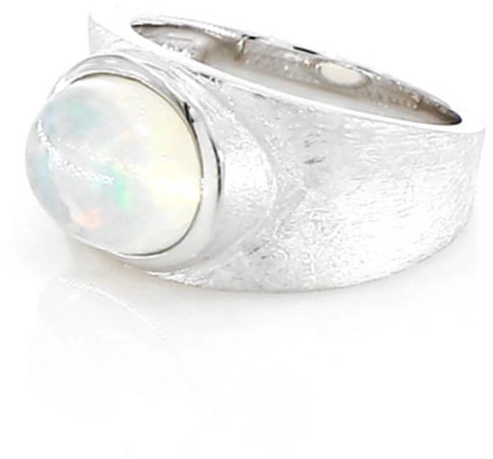 Cavill - Zilveren ring met 1,553 ct ovale Welo-opaal cabochon uit Ethiopië - 925 Sterling zilver - Brede moderne damesring - Luxe sieraden