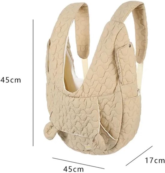 Sac pour chien - Porte-ventre chien - Écharpe de portage chien - Avec Ventilation - Sac de transport chien - Sac de transport réglable - Pour petit chien et chat - Option porte-ventre et dos - Léger et confortable - Kaki