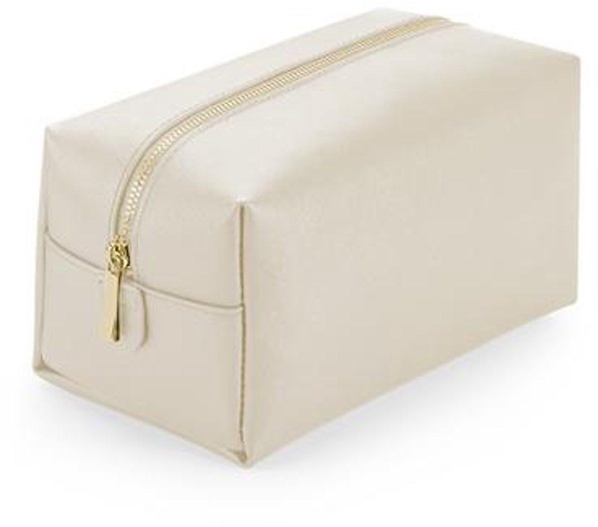 Toilettas & Accessoiretasje – Oyster – Mat PU – Make-up & Verzorging – Gouden Ritssluiting – Compact & Luxueus