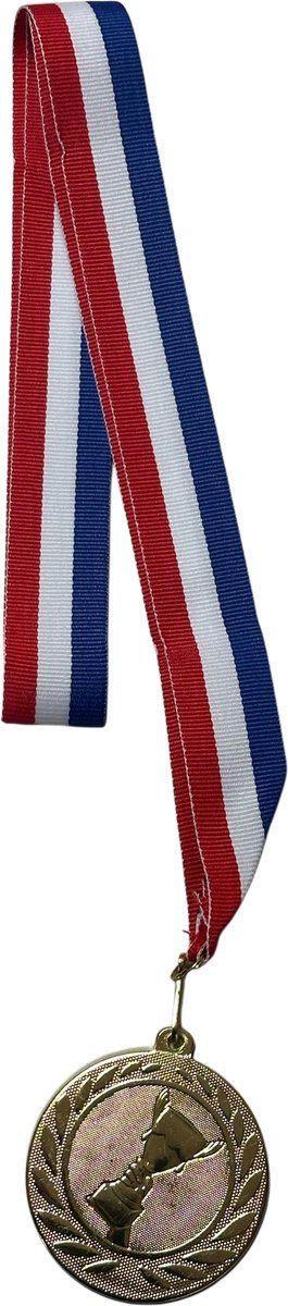 Medaille goud -50 mm -met lint-sportprijs-trofee