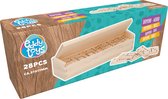 Eddy Toys Dominospel Hout 28 Stuks - Domino Hout voor Kinderen en Volwassenen - Compacte Domino met Opbergdoos - Spel vanaf 3 Jaar - Afmetingen 37 x 17 mm