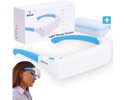 AirLux Lichttherapiebril incl. E-Book - Daglichtbril Met Beschermhoes - Daglichtlamp - 3 standen - 2 Licht Soorten - Lichttherapie lamp 100% UV Vrij