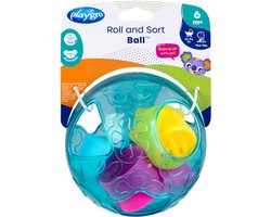 Playgro Roll and Sort Ball - Baby bal - vormsorteerder - Baby speelbal - Speelgoed Baby - Speelgoed 1 jaar - Educatief baby speelgoed - Bal voor baby - motoriek baby - Baby rammelaar - interactief baby speelgoed - inclusief zachte blokken