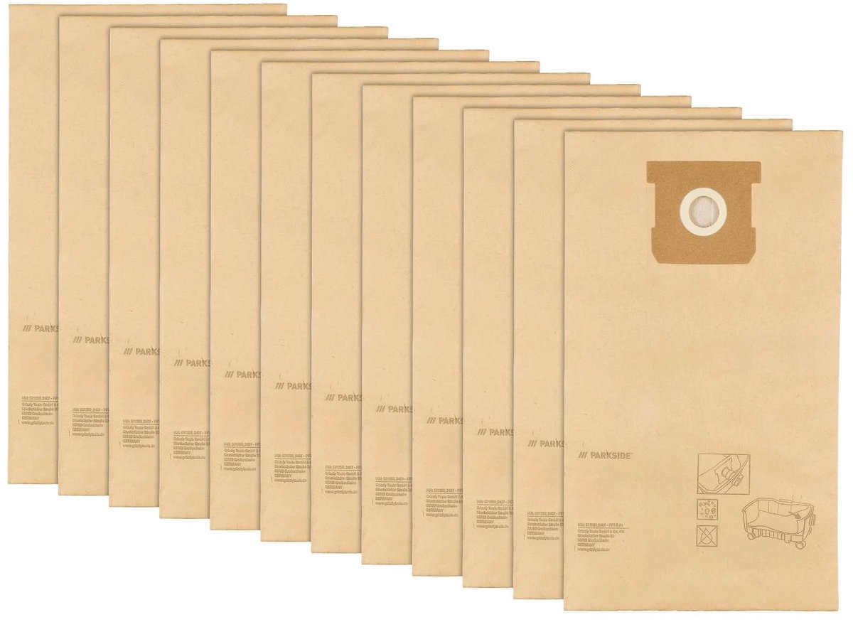 Parkside Stofzuigerzakken - Filterzakken 12 Stuks - 8 L