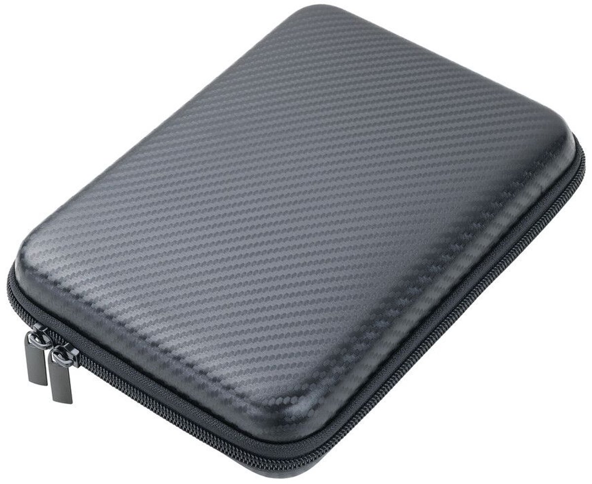 Troika Organizer-Etui "TRAVEL CASE CARBON" Opbergtas met ritssluiting, 3 binnenvakken, 6 elastische lussen, tussenschot (binnenin), imitatieleer/fluweel, grijs