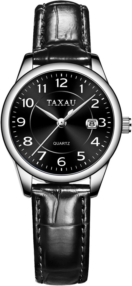 Dames Analoge Kwartshorloge met Leren Band - Classieke Business Horloge met Datum en Waterdicht