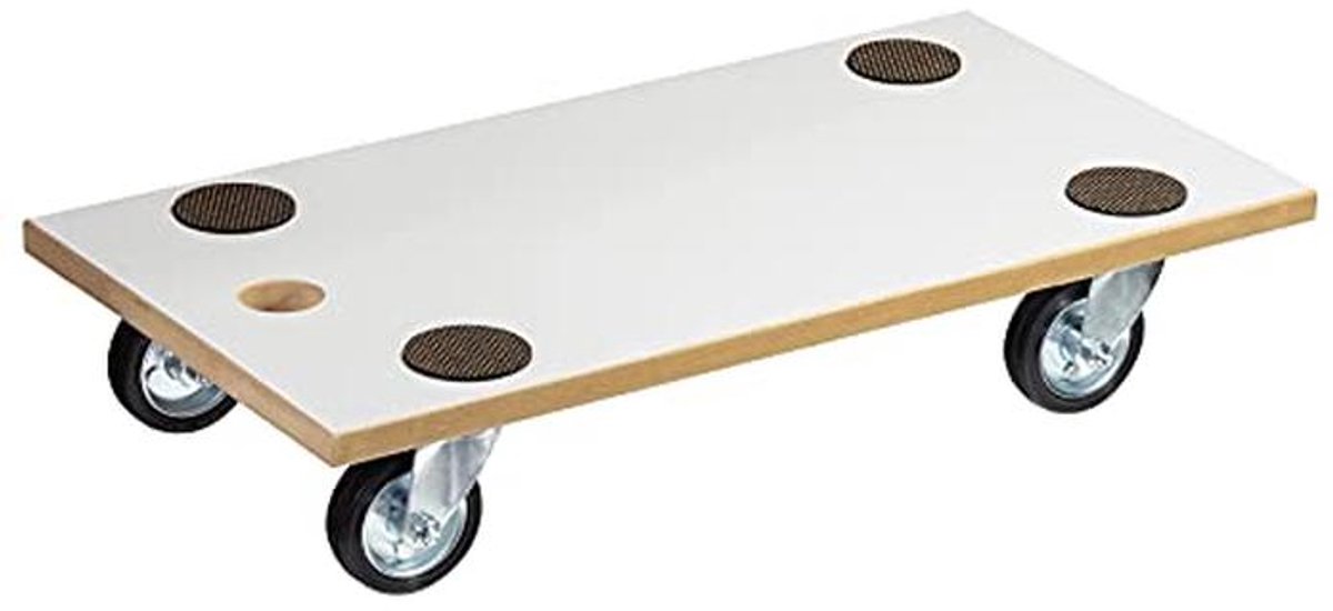 Transport dolly met speciale padding en 250 kg draagvermogen - 57.5 x 30 cm, geruisloze rubberen wielen