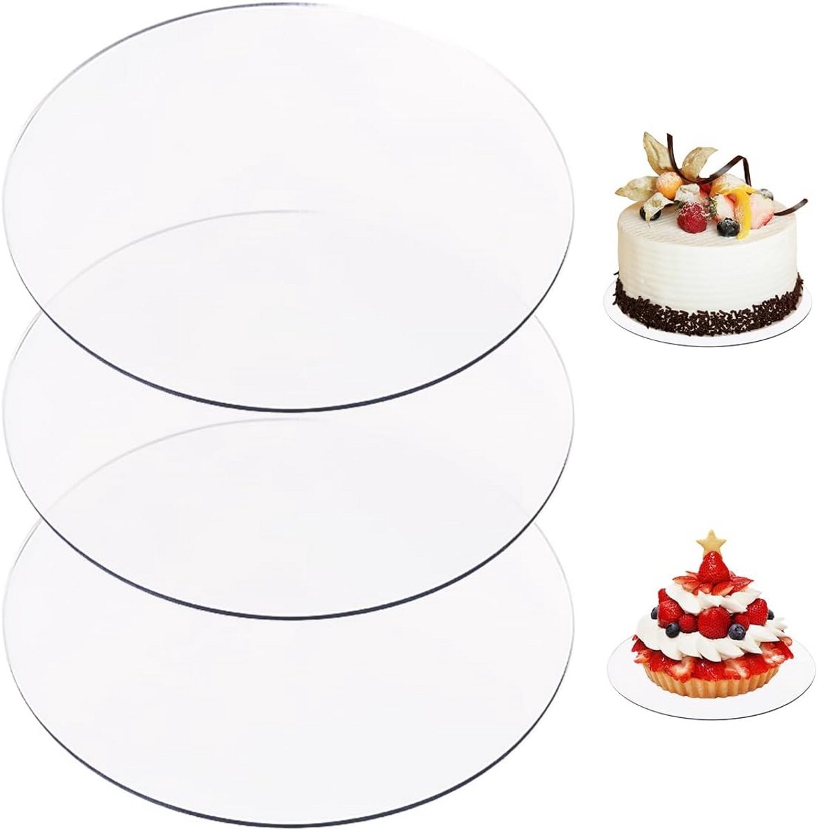 Ronde Taartplateaus 16 cm - Herbruikbare Acryl Taartonderleggers