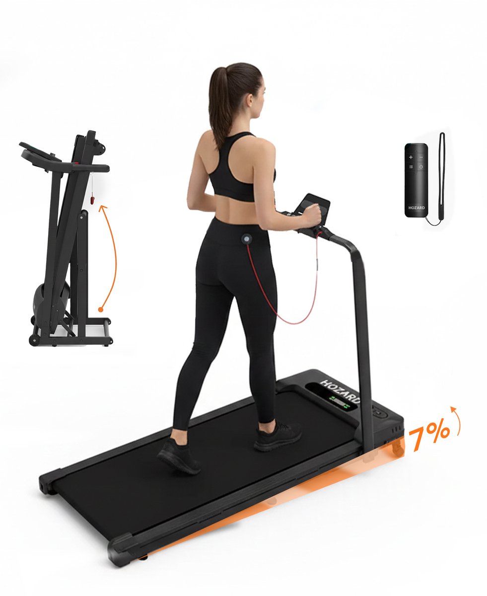 Hozard Loopband Inklapbaar met 7% Helling - Walking Pad voor