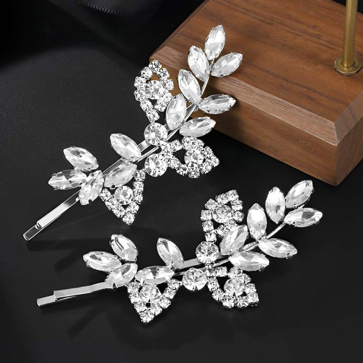 Elegante Strass Haarclips voor Bruiloft - 2 Stuks Parel Kristal Haarspeldjes