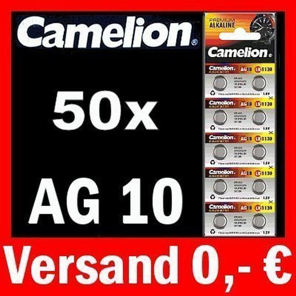 50 x AG10 LR54 Knopcell 389 GP62A SR1130W