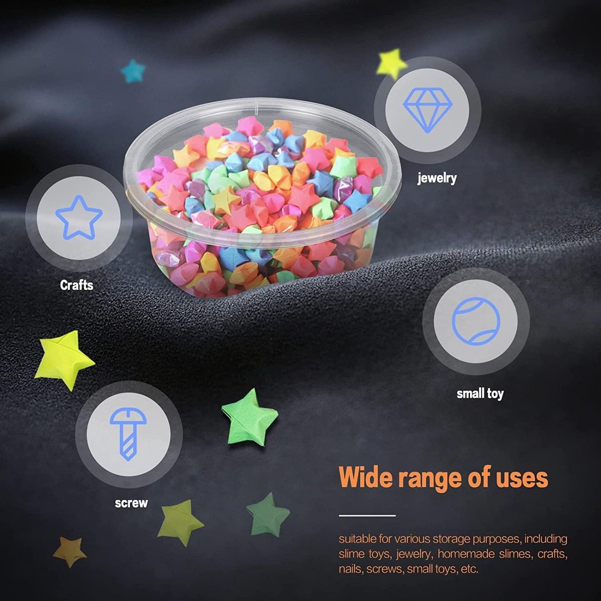 Candala - slime containers, ronde mini-kunststof containers met deksel voor kleine voorwerpen of andere kleine knutselspullen op te bergen