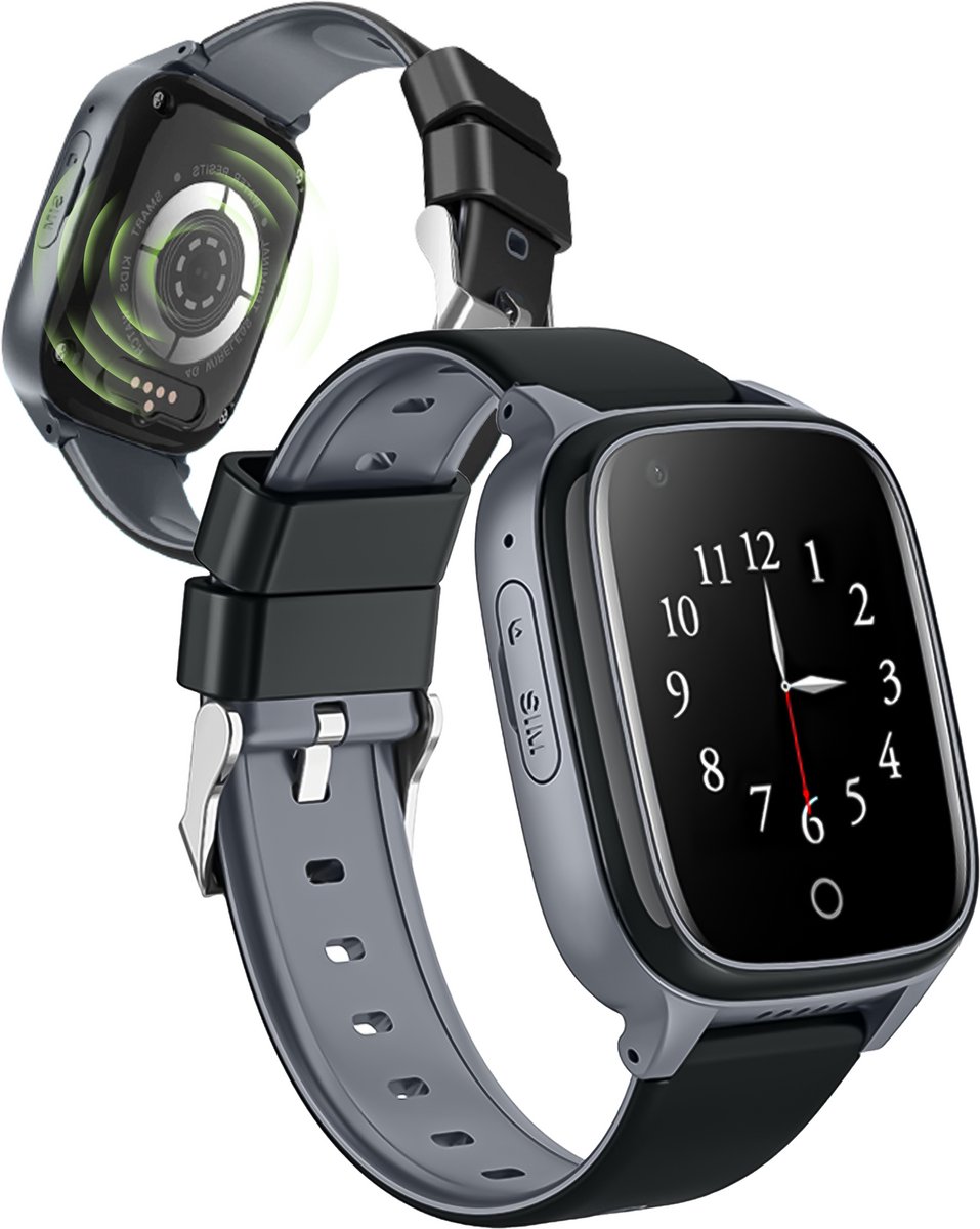 WatchToCare WTC 45S - Smartwatch - GPS Horloge - Alarmknop Ouderen - Senioren Alarm - Ouderenzorg - Valdetectie - Alzheimer - Dementie pati?nten - Alarmknop - Videobellen - Noodknop - KPN Sim met ?10 tegoed zonder abonnement - Screen protector - 4G